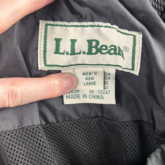 LL Bean Outdoor Rain Pants Mens Large Full Tear Away Black Waterproof Mesh Lined - Picture 10 of 11
